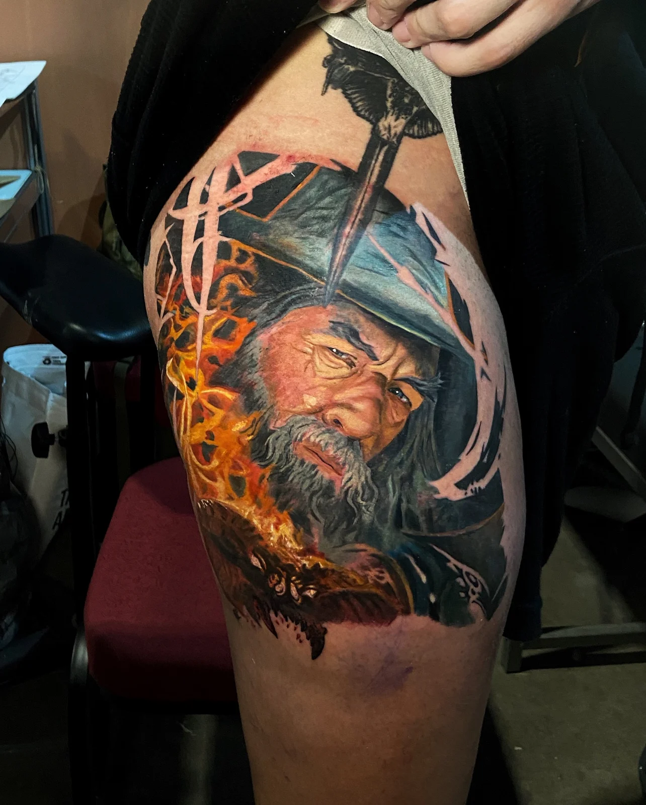 Tatuaje de Iván Pérez: Fuego y acero